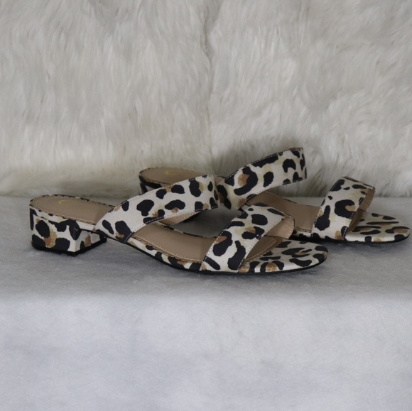 #8  Comfort Leopard Print Slide Sandals 10 Wide - Picture 3 of 8